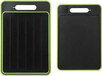 Produktbild von Unyqoos® Auftau-Schneidebrett 4‑in‑1 Frost Away – Auftauplatte 36 x 24,5 x 1 cm, 3× schneller auftauen, PP/Aluminium, integrierter Messerschärfer & Kräuterreibe