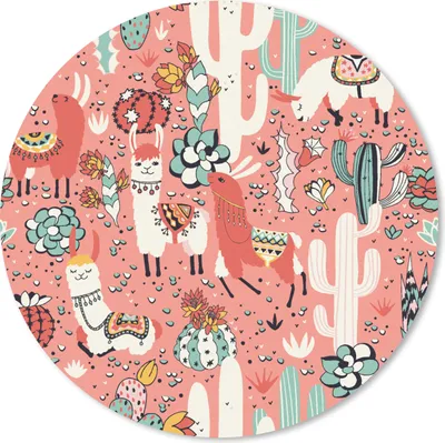 Produktbild von MuchoWow® Mauspad Mousepad Muster - Dschungel - Lama 20x20 cm - Mousepads - Maus Mat - Pad - Mausunterlage - Schreibtischmatte