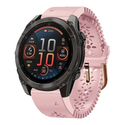 Obrázek produktu pro Pro Garmin Fenix 8 AMOLED 43mm Lace Design Prodyšný 20mm silikonový řemínek Pink