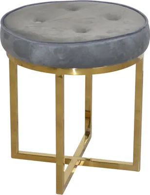 Produktbild von Hocker - Sitzhocker in Messingfarben/Sitzfläche Grau