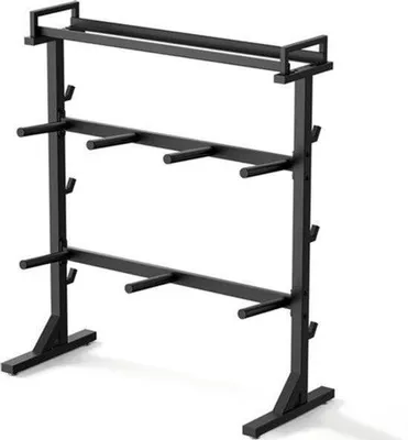Obrázek produktu pro Stojan na kotouče s 7 úchyty - nosnost 300 kg - legovaná ocel - multifunkční posilovací rám