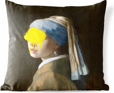 Produktbild von MuchoWow® Outdoor Kissen - Mädchen mit Perlenohrring - Vermeer - Kunst - 40x40 cm - Wetterfest - Lounge Kissen - Kopfkissen - Interieur - Polster mit Bild