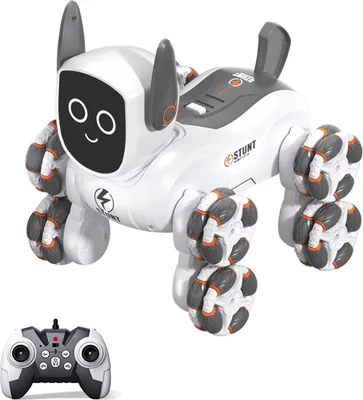 Produktbild von Ferngesteuerter Roboter, interaktives intelligentes Roboterhaustier fuer Kinder ab 8 Jahren, Stunt-Spielzeug mit Musik, LED-Augen- und Ohrenlichter, Weihnachtsgeschenke fuer Maedchen und Jungen
