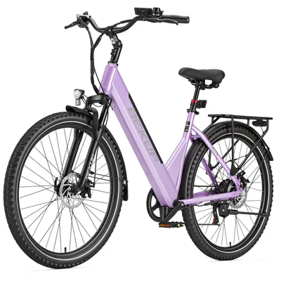 Obrázok produktu pre Elektrické bicykel, mestský elektrický bicykel a holandský elektrický bicykel s 36V batériou s kapacitou 14,5 Ah, s dojazdom až 120 km, vybavený 7-stupňovou prevodovkou SHIMANO, farba: fialová