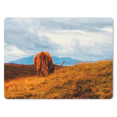 Produktbild von MuchoWow® Mauspad Mousepad Schottischer Highlander - Gras - Berg 40x30 cm - Mousepads - Maus Mat - Pad - Mausunterlage - Anti Rutsch