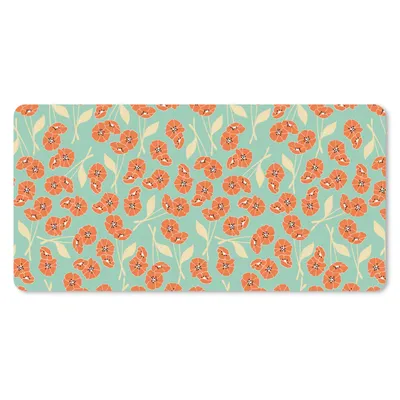 Produktbild von MuchoWow® Mauspad Mousepad Retro - Blumen - Design - Orange 60x30 cm - Mousepads - Maus Mat - Pad - Mausunterlage - Nachhaltig