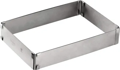 Produktbild von Dr. Oetker Backrahmen eckig, größenverstellbare Backform für individuelle Backerlebnisse, flexibler Tortenrahmen, Form aus hochwertigem Edelstahl, (Farbe: silber)