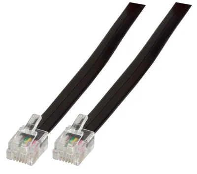 Image de EFB Modularkabel schwarz, 2 x RJ12 (6/6) Stecker, 1:1, 2,0 m K2404SW.2