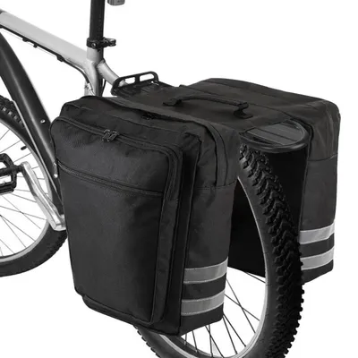 Immagine prodotto di Borsa da portapacchi da 28 litri, impermeabile, con catarifrangente, per bici da corsa e mountain bike, colore nero