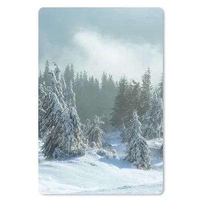 Produktbild von MuchoWow® Mauspad Mousepad Wald - Schnee - Winter 18x27 cm - Mousepads - Maus Mat - Pad - Mausunterlage