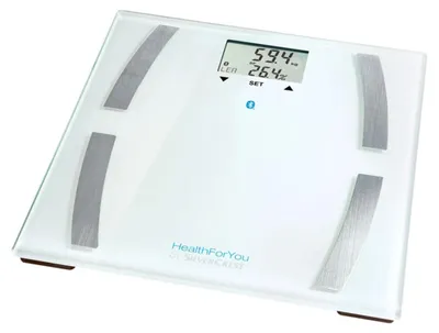 Produktbild von Silvercrest Diagnosewaage Körperwaage Waage Gewichtswaage mit App SBF 77 weiß
