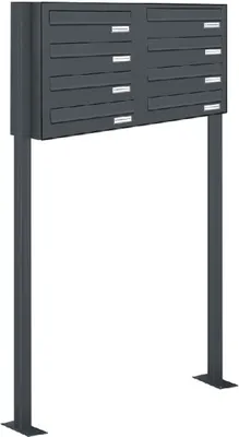 Produktbild von 8er Standbriefkasten Freistehend Durchwurfanlage RAL 7016 Anthrazit