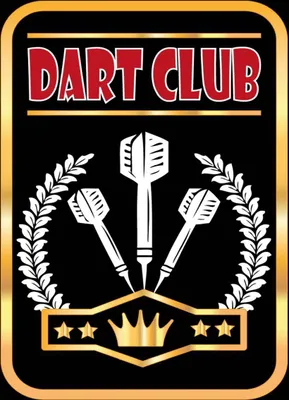 Produktbild von vianmo Holzschild 40x30 cm Dart Club schwarzes