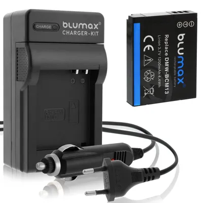Produktbild von 1x Akku + Lader für Panasonic DMW- BCM13  DMC-FT5 TZ41 TZ71 ZS30 1200 mAh