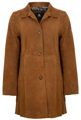 Produktbild von OTTO KERN - Damen Ledermantel Velourleder Wildleder braun Größe 50