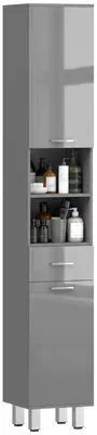 Produktbild von Badezimmerschrank, Badkommode, mit Regalen und Schublade, verstellbar, für Badezimmer