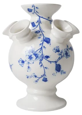 Obrázok produktu pre Heinen Delfts Blauw – Váza s tulipánovým motívom a podstavcom – Orchidea – 22 cm