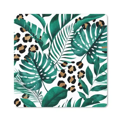 Produktbild von MuchoWow® Mauspad Mousepad Leopardenmuster - Blätter - Muster - Mädchen - Kinder - Jungen - Kinder 30x30 cm - Mousepads - Maus Mat - Pad - Mausunterlage - Gaming