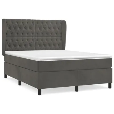Produktbild von vidaXL Boxspringbett mit Matratze Dunkelgrau 140x190 cm Samt