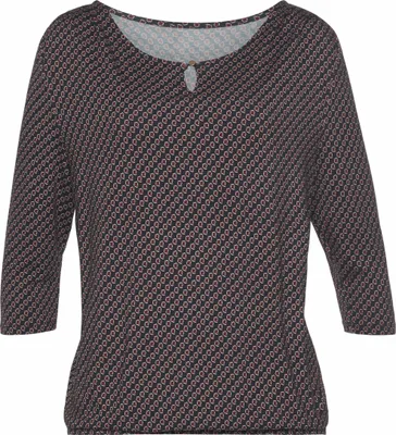 Produktbild von VIVANCE 3/4-Arm-Shirt mit Zierknopf am Ausschnitt navy Größe 36/38