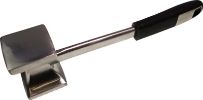 Zdjęcie produktu dla Tłuczek do mięsa Fackelmann 26 cm SENSE, funkcjonalna część wykonana z aluminium i dwie różne powierzchnie do ubijania, tłuczek do mięsa z antypoślizgowym, miękkim w dotyku uchwytem (kolor: srebrny/czarny)