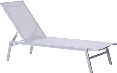 Produktbild von BELIANI Gartenliege Grau Stahl Mesh verstellbare Rückenlehne modern Garten Terasse Balkon