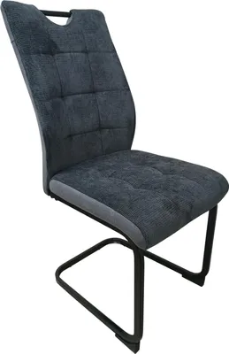 Produktbild von Esszimmerstuhl Mateo Grau gepolstert Kufengestell 43x96x58 cm Sitzhöhe 49 cm