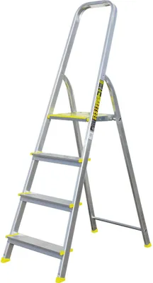 Produktbild von FORTENA Haushaltsleiter mit 4 Stufen – Profi-Leiter aus Aluminium, 2,78m Arbeitshöhe, bis zu 120 kg Belastung, Stehleiter für Haus und Wohnung