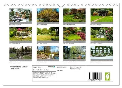 Produktbild von Romantische Garten-Paradiese (Wandkalender 2026 DIN A4 quer), CALVENDO Monatskalender