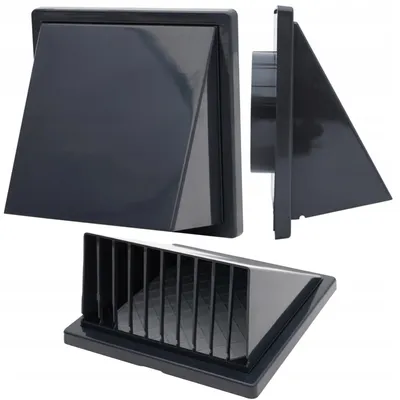 Image de airRoxy Grille Ventilation Extérieure 100 Graphite Clapet Anti-Retour