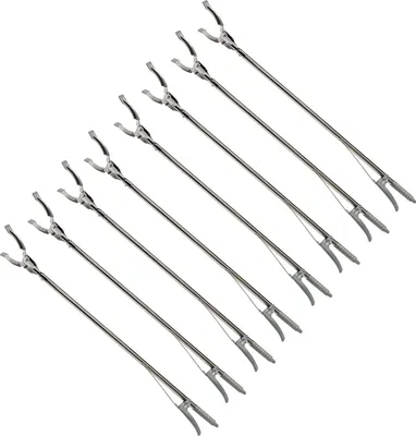 Produktbild von 8er Set Greifzange Müllzange Metall | Greifhilfe Abfall Müll 90cm | Greifer Greifarm Müllsammler | Müllgreifer Abfallgreifer