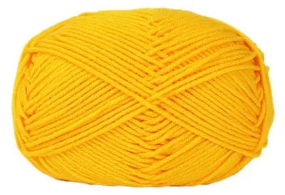 Image de Fil à tricoter en coton, 5 pelotes de 50g, jaune clair, lavable, facile d'entretien