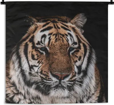 Produktbild von MuchoWow® Wandteppich Wandbehang Tiger - Tiere - Orange 150x150 cm Tapisserie Dekoration Wandtuch - Wohnaccessoires - Modernes