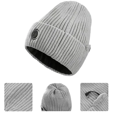 Produktbild von Beheizbare Beanie Mütze mit 5000 mAh Akku, 3 Heizstufen – für Damen & Herren, ideal für Winter & Outdoor