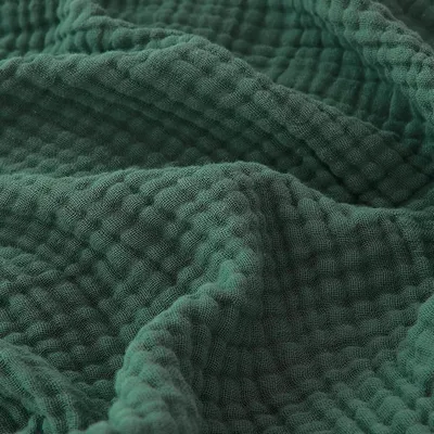Productafbeelding van Musselin katoenen deken, 4-laags, 150 x 200 cm, bosgroen, ademend, voor gewassen
