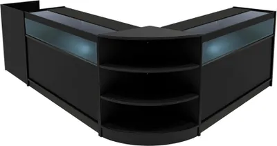 Immagine prodotto di Set di banchi espositivi a LED Sagittarius, modello LM60 + B1200 (2 pezzi) + TB60 – Colore nero