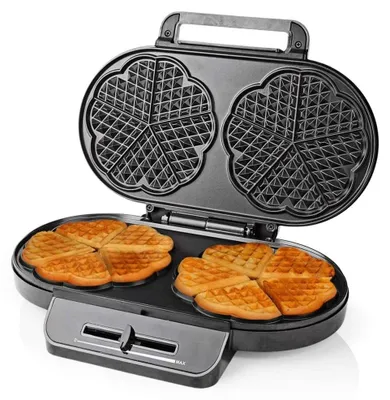 Produktbild von Waffeleisen Herzwaffeln Waffelmaschine - 2 x 5 Waffeln - 12 cm - 1200 W - Automatische Temperaturregelung