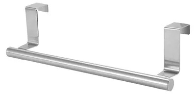 Imagen del producto de Soporte para toallas de acero inoxidable, multifuncional, con una barra, para baño sin taladros, dimensiones: 6,2 x 23,5 cm