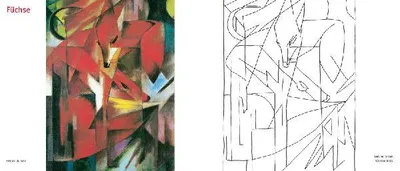 Produktbild von Franz Marc Ausmalbuch Tierbilder mit Stickerbogen ab 5 Jahren zum Aus- und Weitermalen