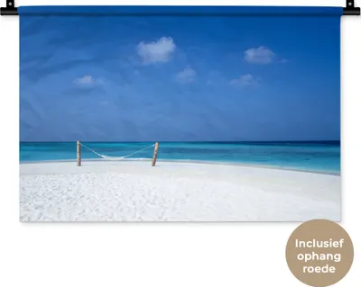 Produktbild von MuchoWow® Wandteppich Wandbehang Strand - Hängematte - Himmel 60x40 cm Tapisserie Dekoration Wandtuch - Wanddekorationen