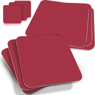 Produktbild von 50 Bierdeckel blanko eckig, Beere Rosa Violett, Moderne Tischdeko, 93x93mm