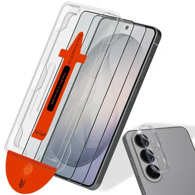 Produktbild von 2-Pack Samsung S26 Displayschutzfolie & 1-Pack Kameraschutz - Gehärtetes Glas | [Automatische Installation] - Blasenfrei