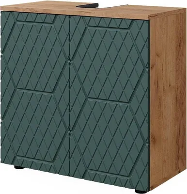 Produktbild von Waschbeckenunterschrank  Vicco Irma Grün/Goldkraft Eiche 60 x 59 cm, Model 42847