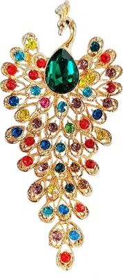 Produktbild von Brosche für Damen, Retro-Pfauenform, Strass-Dekor, rutschfest, verschleißfest, für Anzug, Mantel, Kragen, Hut, Schal, Dekoration, Kleidungsnadel, Abschlussball, Party, Kleidungsschmuck