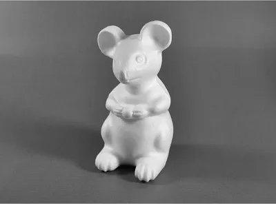 Produktbild von Styropor Maus 14cm weiß Tier basten bemalen Pailletten bekleben