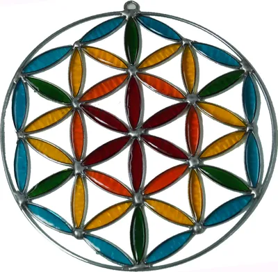 Produktbild von Sonnenfänger, Suncatcher - Blume des Lebens Bunt, Mehrfarbig, 12*12*1 cm, Traumfänger, Mobiles