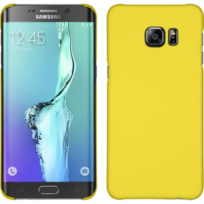 Produktbild von PhoneNatic Case kompatibel mit Samsung Galaxy S6 Edge Plus - Hülle gelb gummiert Hard-case Cover