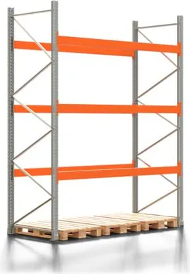 Produktbild von Palettenregal ARTUS - Grundregal mit 4 Ebenen - Fachlast 3.000 kg - 3.500 x 2.700 x 1.100 mm (HxBxT) - Schwerlastregal