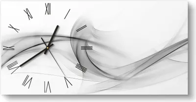 Produktbild von DEQORI Glasuhr 60x30 cm Römisch 'Rauchige Nebelschwaden' Wanduhr Glas Uhr Design leise