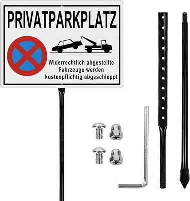 Produktbild von Parkschild für Privatparkplätze, 35 x 25 cm - aus reflektierendem Aluminium - mit Bohrlöchern - für Privatparkplätze, Marke Vemera - ServiceTopper